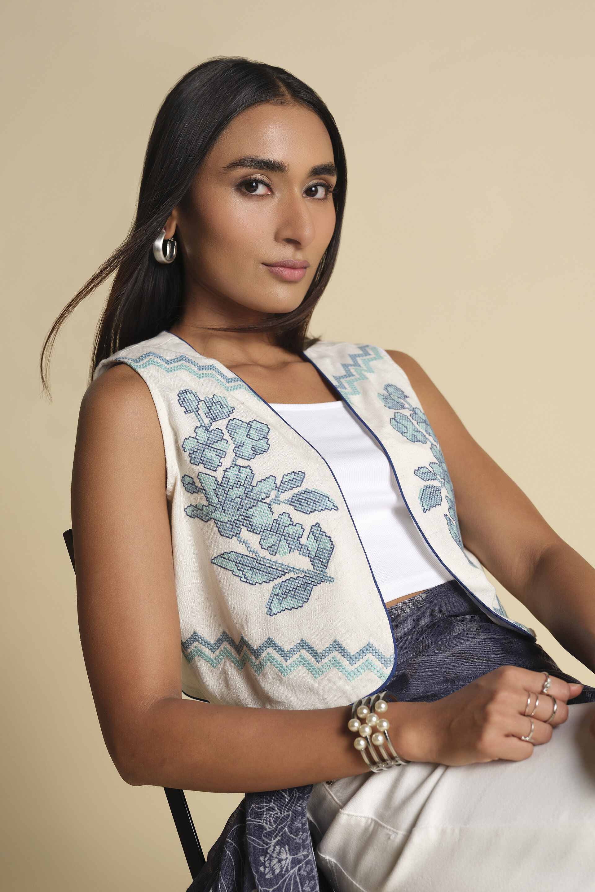 Serene Indigo Jacket, Natural, image 8